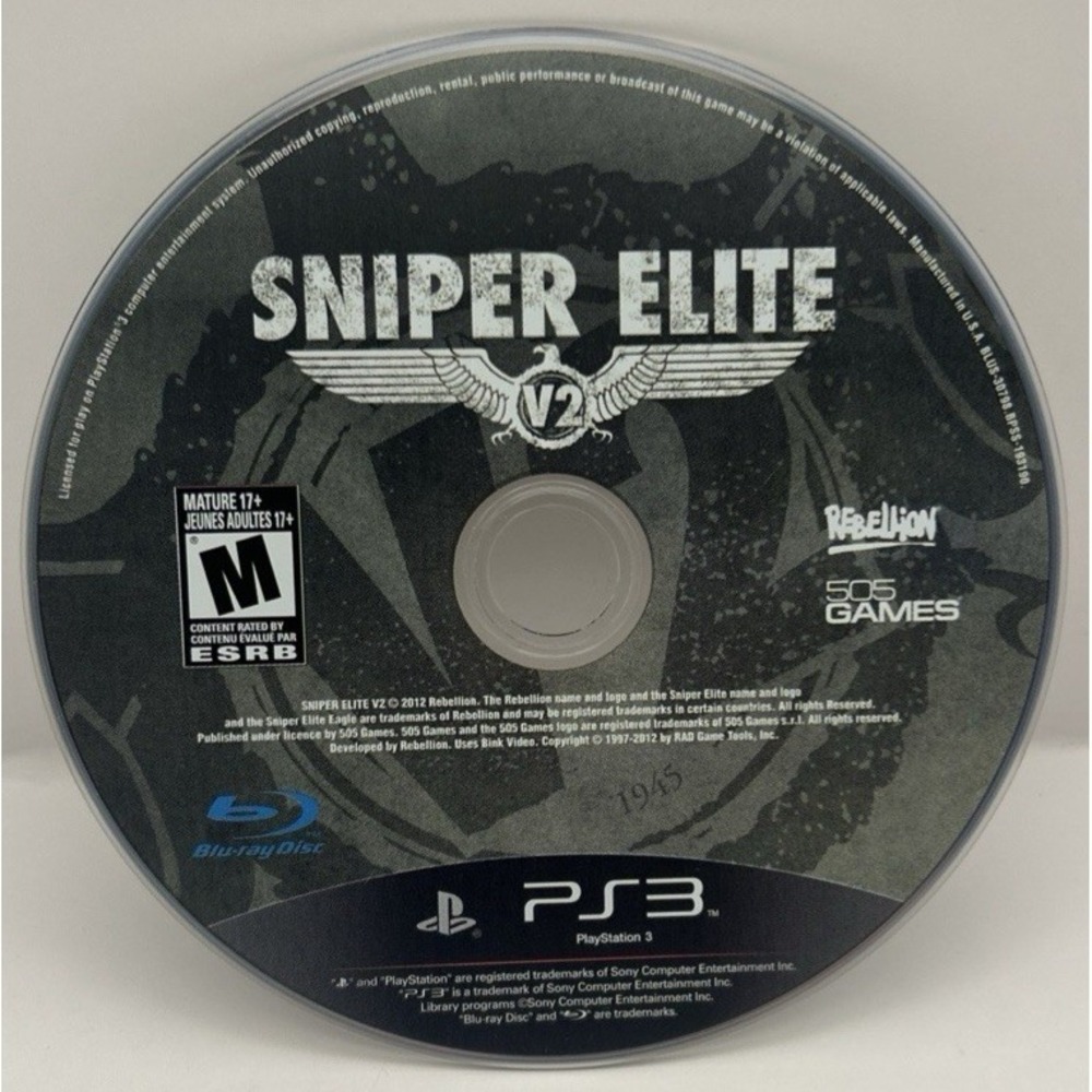 Sniper Elite V2 PS3 Game Disc Only PlayStation 3